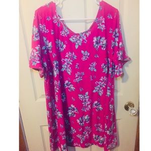 Just Be bright pink floral dress